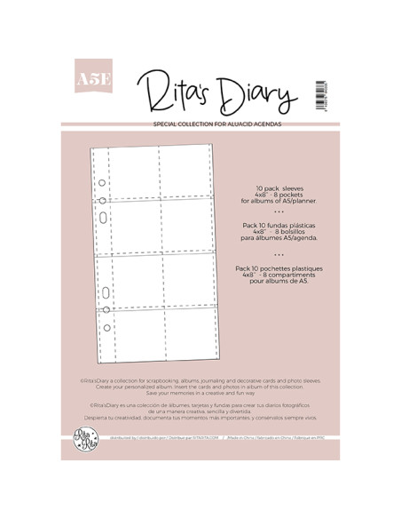 Fundas 4x8" 8 bolsillos para Rita's Diary
