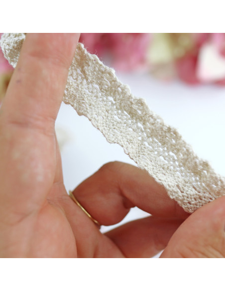 Goma elástica fruncida, color crudo