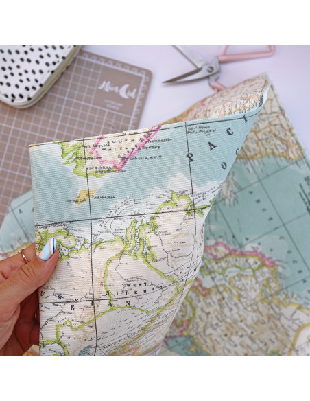 Loneta estampada mapas