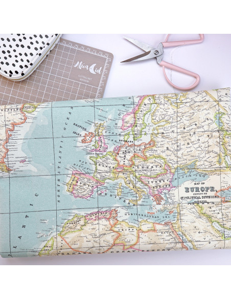 Loneta estampada mapas