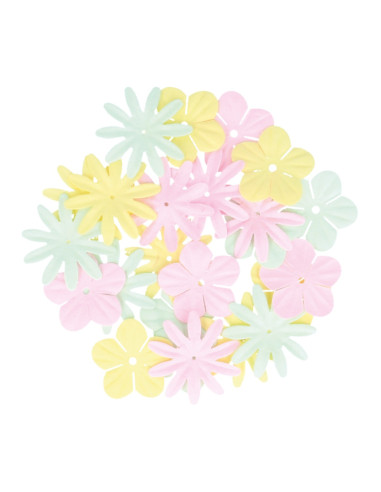 Flores de papel con perlas pastel de Artemio