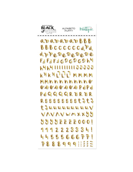 Afabeto puffy dorado Black & White, Back to Basics de Mintopía