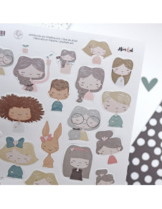 Hoja de troquelados ilustraciones Hasta la concha, Alúa Cid