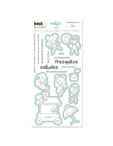 Sello+Troquel Saludos fresquitos by My enchanted colors de Mintopía