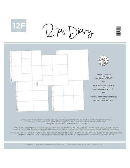Fundas 12x12'' modelo 12F, para Rita's Diary