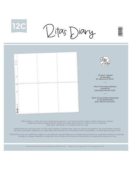 Fundas 12x12'' modelo 12C, para Rita's Diary