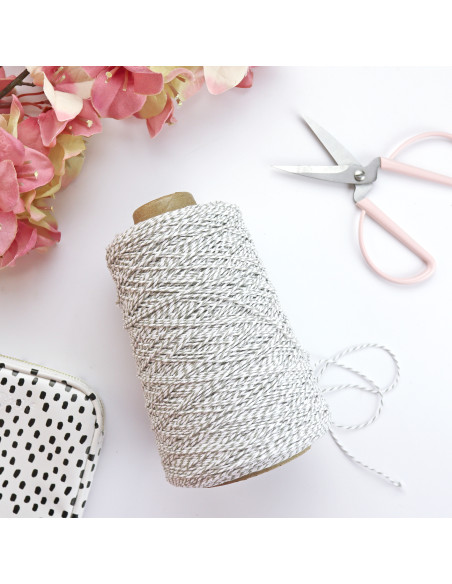 1m baker twine gris y blanco
