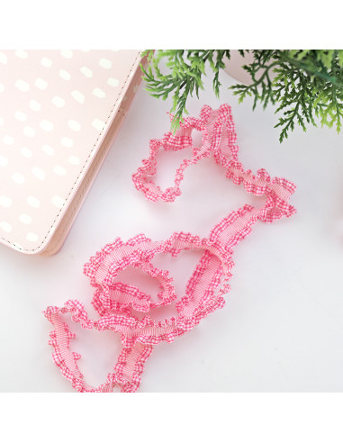 Cinta elástica vichy rosa