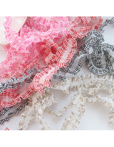 Cinta elástica vichy rosa