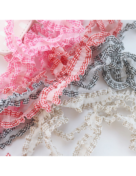 Cinta elástica vichy rosa