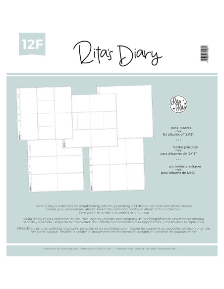 MAXI KIT 12G fundas popurrí 12x12'', para Rita's Diary