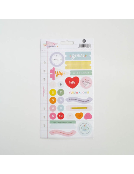 Pegatinas Baby M va al cole, de Lora Bailora