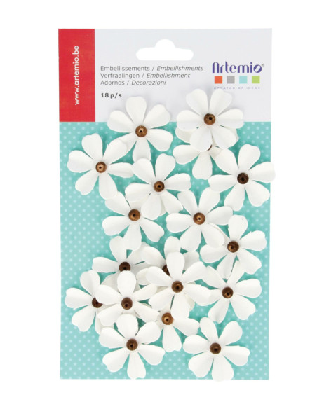 Set de flores blancas con perla Artemia