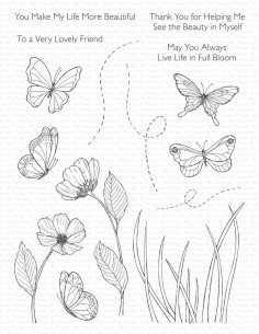 Set de sellos Butterflies and blooms de MFT