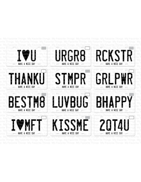 Set de sellos Vanity plate alphabet de MFT