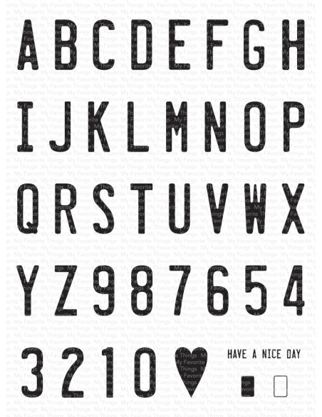 Set de sellos Vanity plate alphabet de MFT