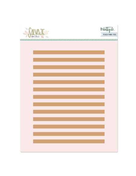 Placa hot Foil&fun Fondo Rayas, Salvaje de Mintopía