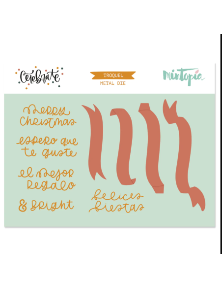 Troquel Palabras y banderín Celebrate de Mintopía