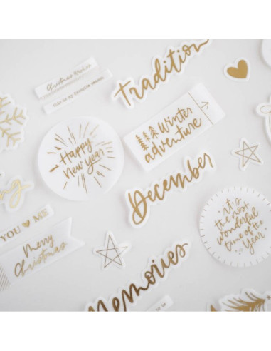 Troquelados vellum December Vibes de Lora Bailora