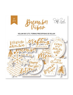 Troquelados vellum December Vibes de Lora Bailora
