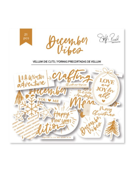 Troquelados vellum December Vibes de Lora Bailora