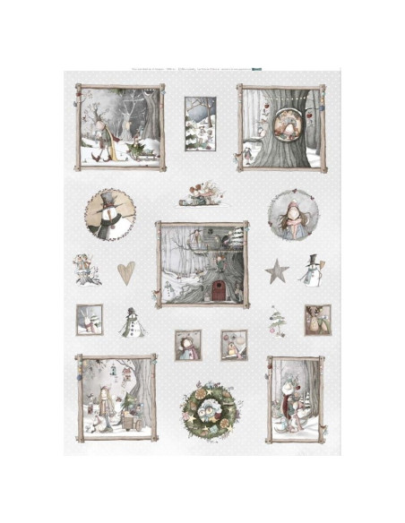 Panel de tela Una navidad en el bosque del altillo de los duendes