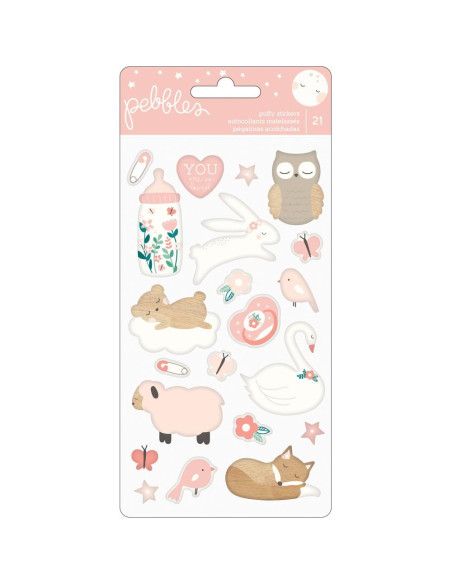Pegatinas Puffy pebbles night baby boy
