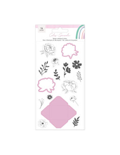 Set de Sellos y Troqueles florales Rainbow Avenue