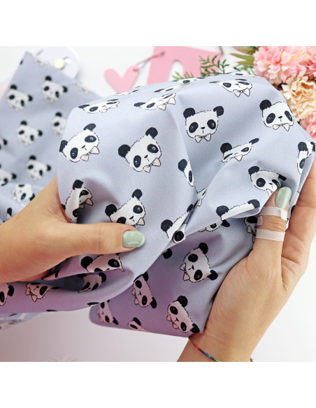 Tela Pandas Azul, de Pequeño Panda