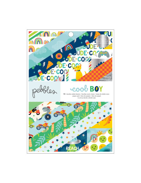 Bloc de papeles 6x8" Cool Boy de Pebbles