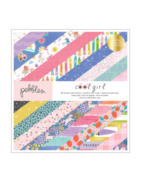 Bloc 12x12" Cool Girl de Pebbles