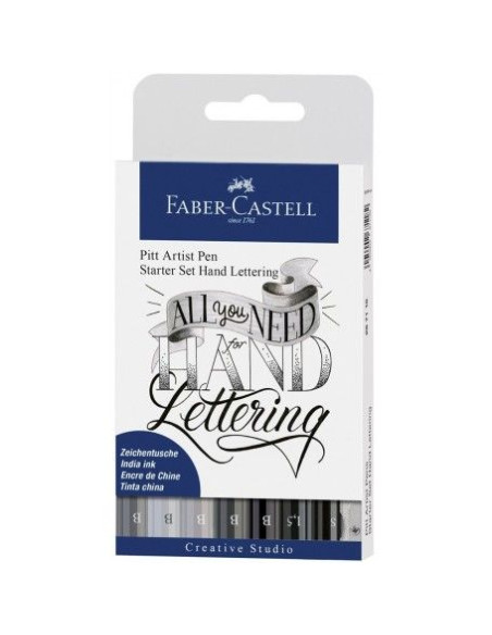 Set de iniciacion lettering 7 rotuladores + accesorios Faber-Castell