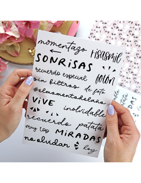 Sin Filtros, set de transferibles