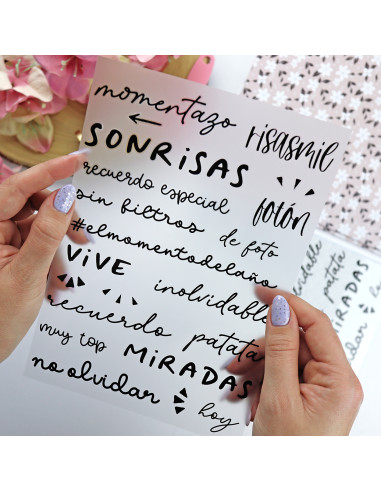 Sin Filtros, set de transferibles