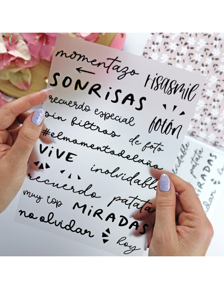 Sin Filtros, set de transferibles