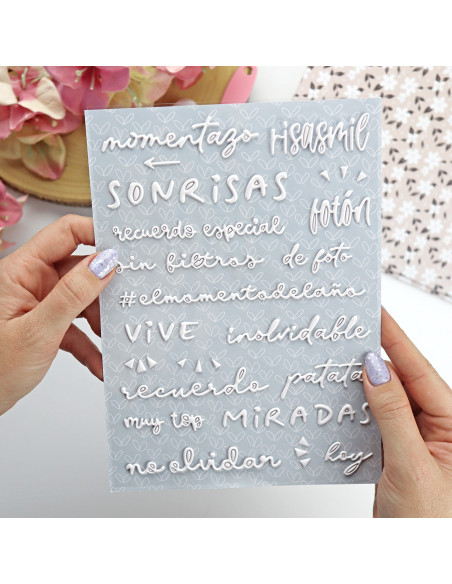 Pegatinas puffy Sin Filtros Blanco