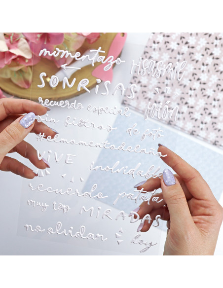 Pegatinas puffy Sin Filtros Blanco