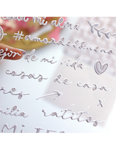 Pegatinas puffy En Familia Blanco