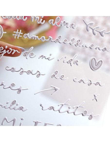 Pegatinas puffy En Familia Blanco