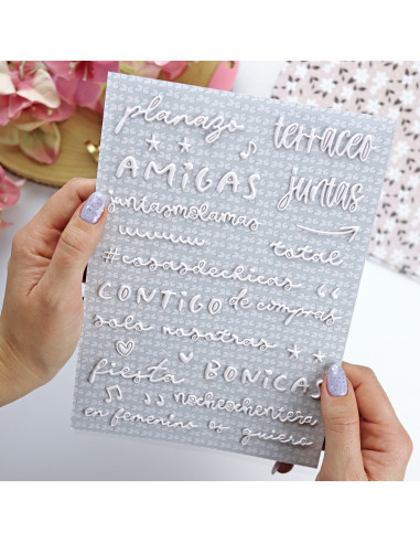 Pegatinas puffy En Femenino Blanco