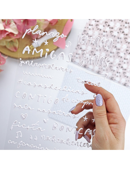 Pegatinas puffy En Femenino Blanco