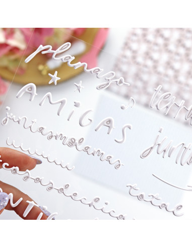 Pegatinas puffy En Femenino Blanco