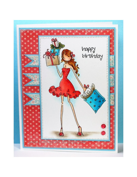 Sello Uptown Girls Posh Has A Present de Stamping Bella