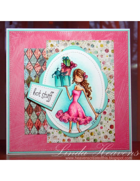 Sello Uptown Girls Posh Has A Present de Stamping Bella