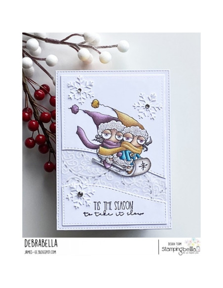 Sello Mini Oddballs on a Sled de Stamping Bella