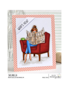 Sello Stampingbella Uptown Girl Nancy Reads The Newspaper 2