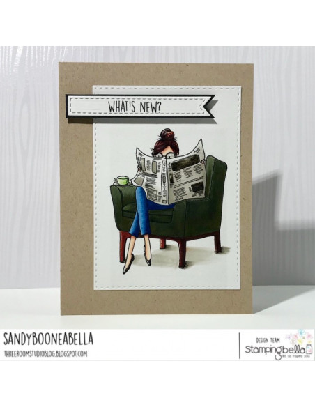 Sello Nancy Reads the Newspaper Stamping Bella