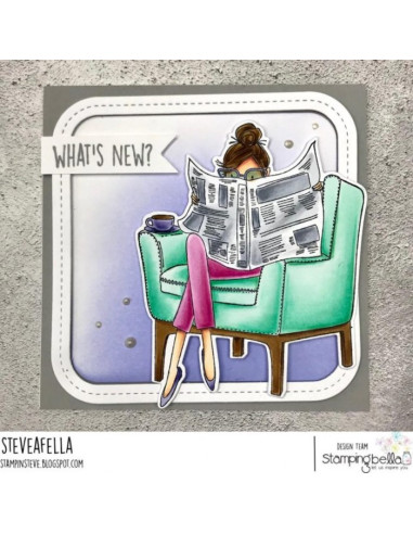 Sello Nancy Reads the Newspaper Stamping Bella