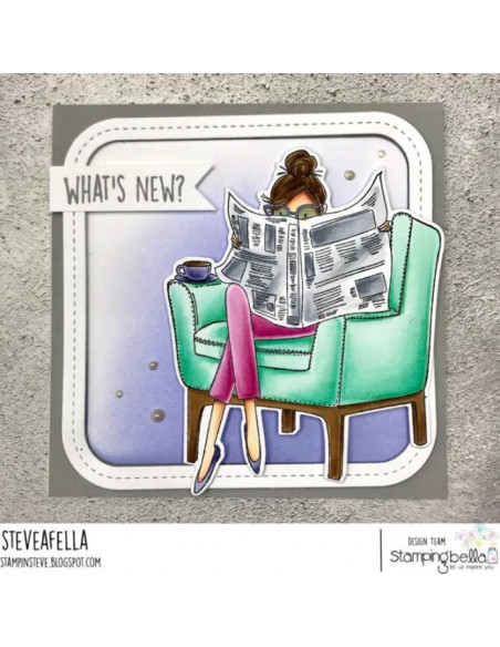 Sello Nancy Reads the Newspaper Stamping Bella