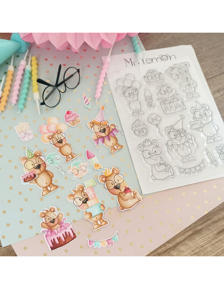 Set de sellos+troqueles Mr Lemon de Fiesta, de Andrea la gafotas